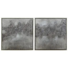 "Fog" Textured Metallic HandPainted Wall Art by Martin Edwards