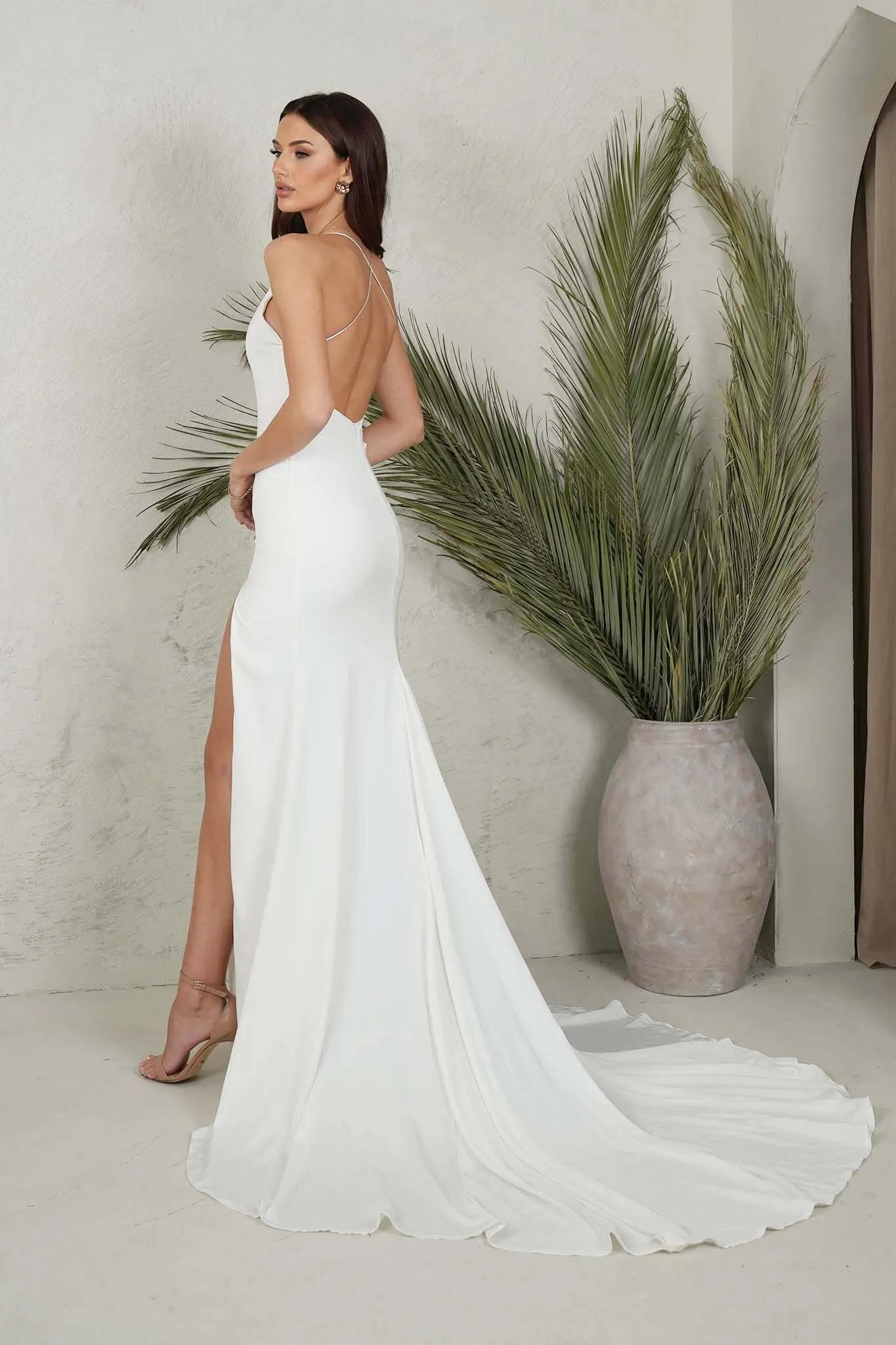 RINA Satin Gown - Ivory