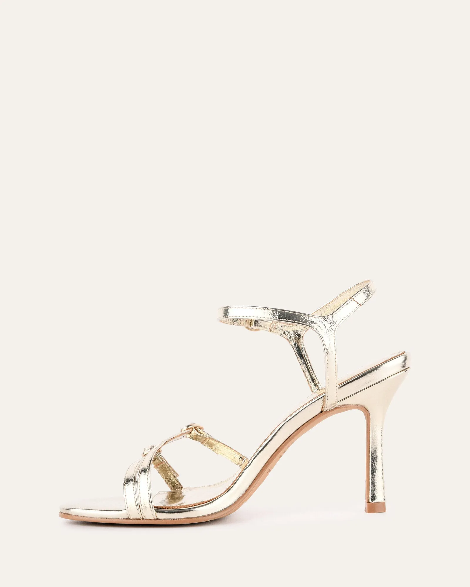 ROMY HIGH HEELS GOLD LEATHER