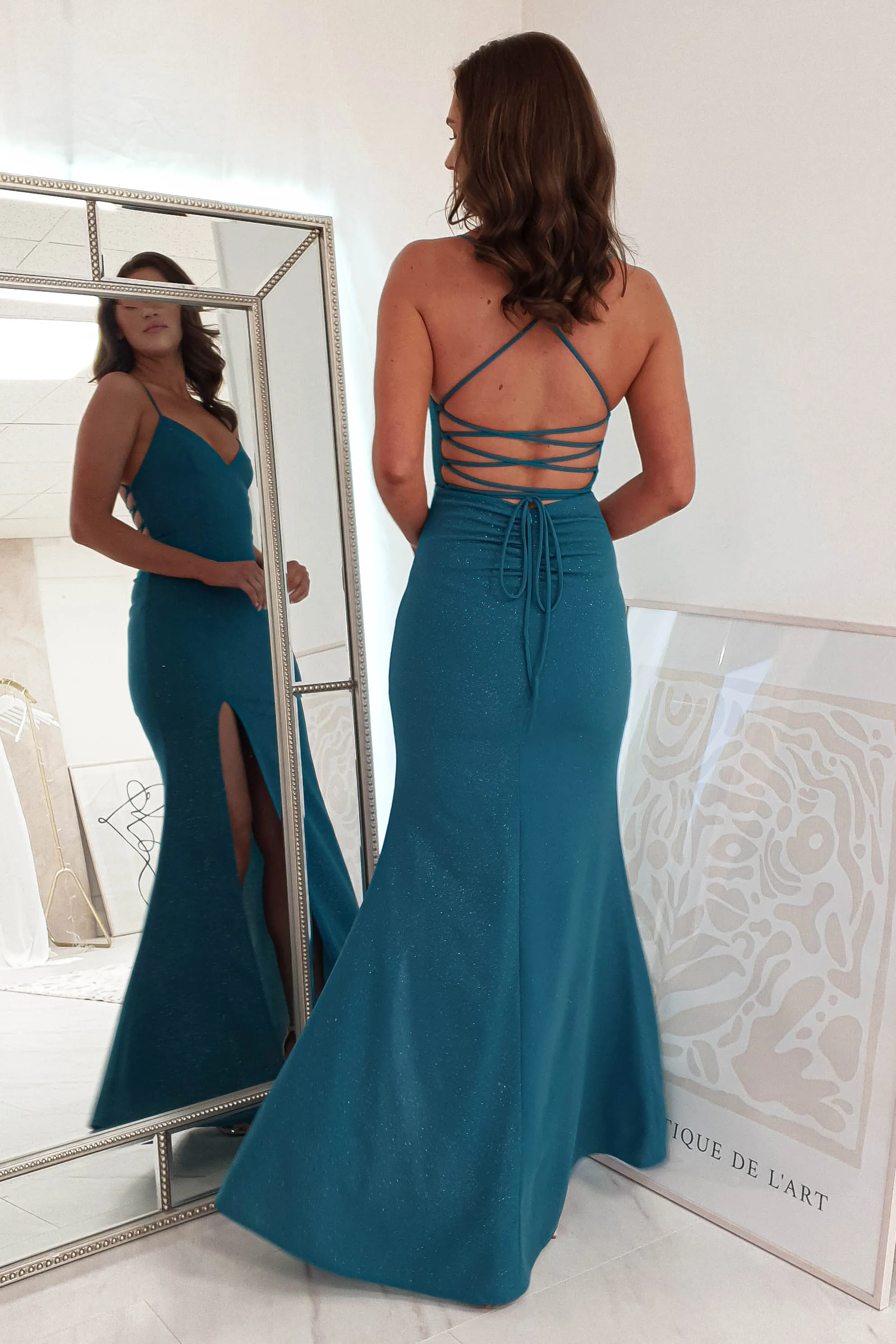 Saraid Glitter Gown | Teal