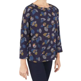 Seasalt Navy Floral Marsh Marigold Boxy Top