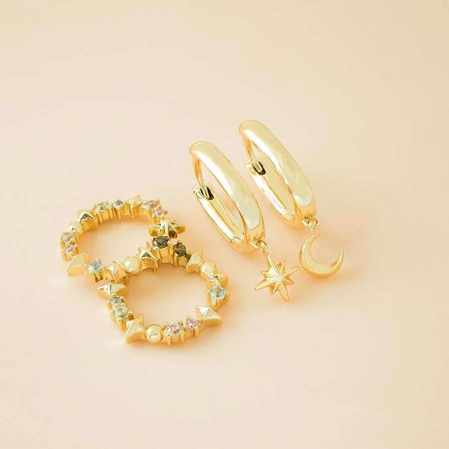 Selene Gold Huggie Earrings