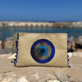 Sequined Mati Eye Clutch