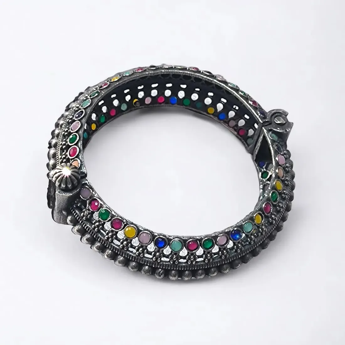 Shravya Stone Studded Kada Bangle, Multi