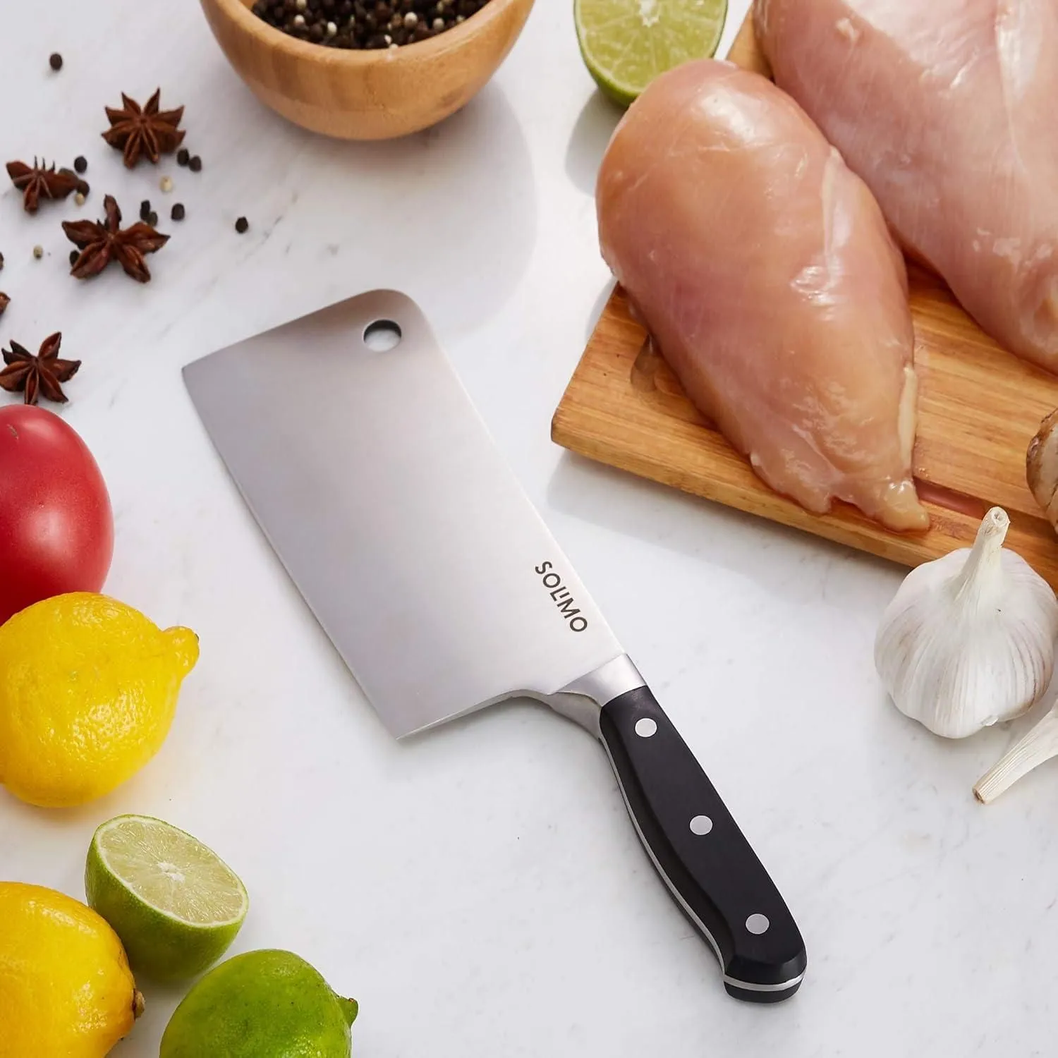 Solimo High-Carbon Stainless Steel Meat Cleaver/Knife