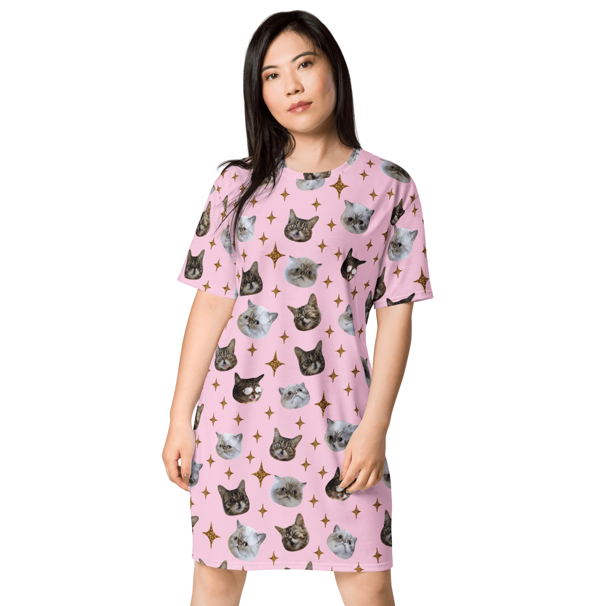 T-Shirt Dress/Nightie - BUB   Marbles Sparkle - Pink