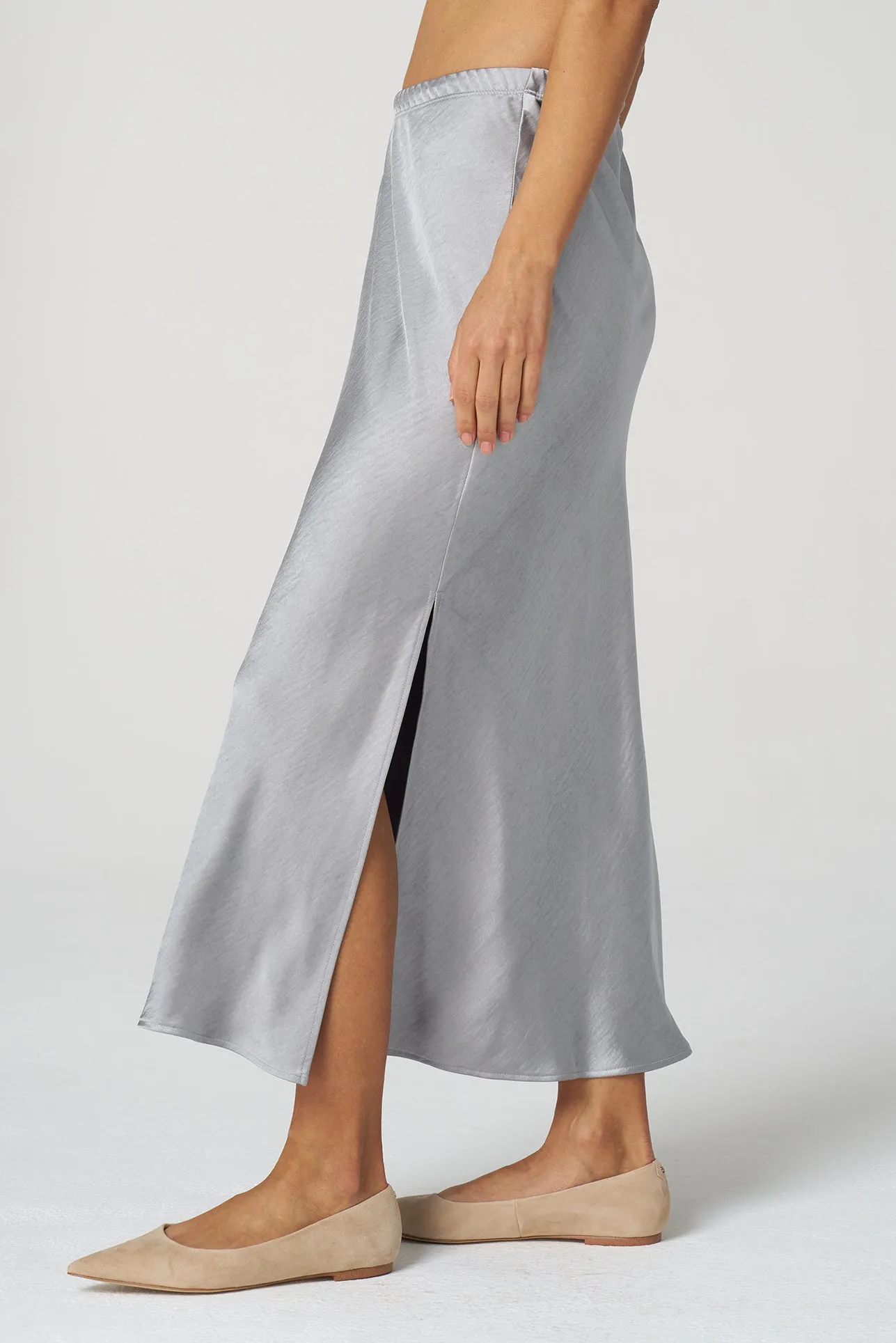 Textured Sateen Bias Skirt