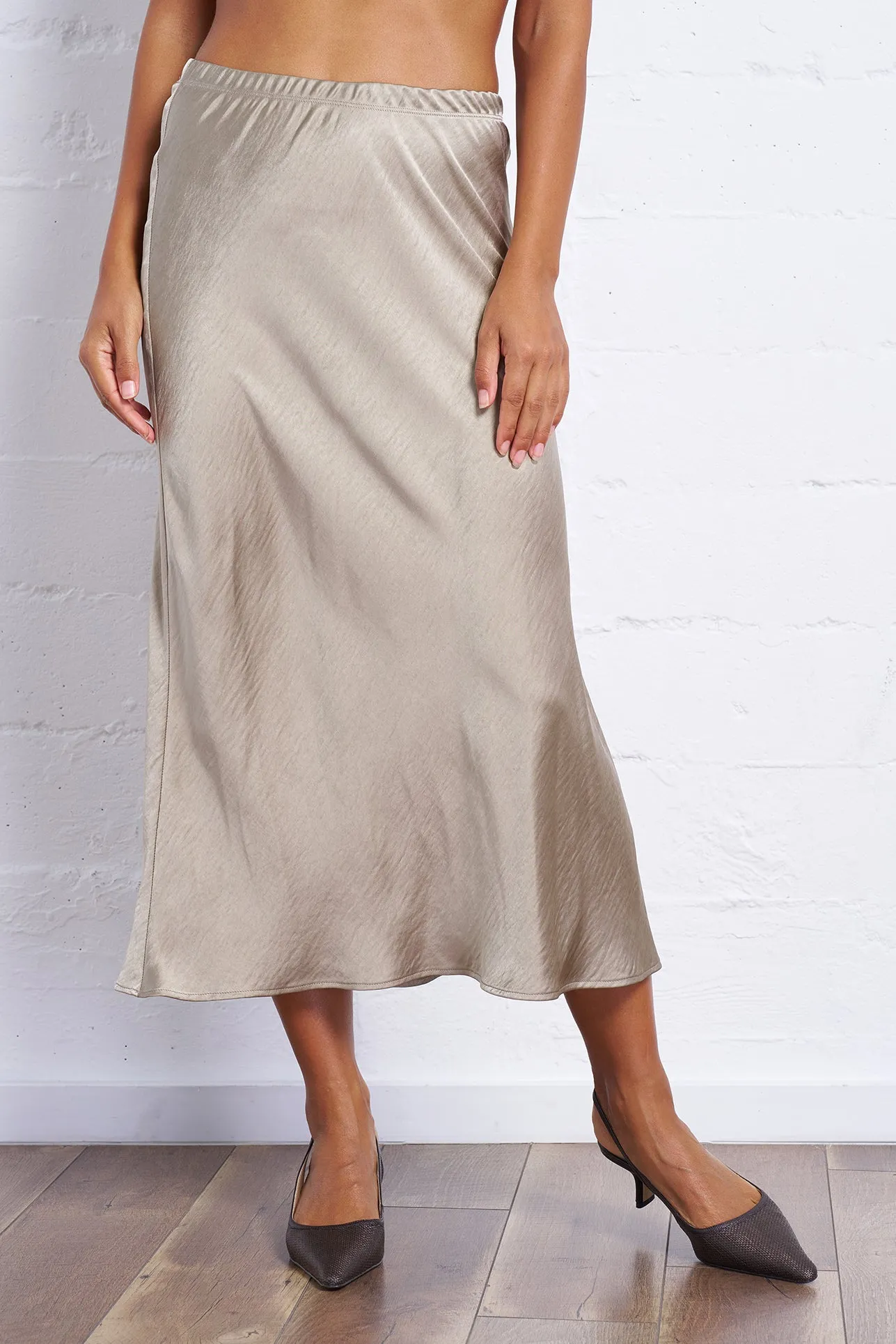 Textured Sateen Bias Skirt