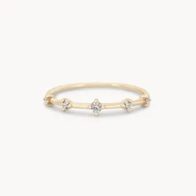 the stars align ring - 14k yellow gold, white diamond