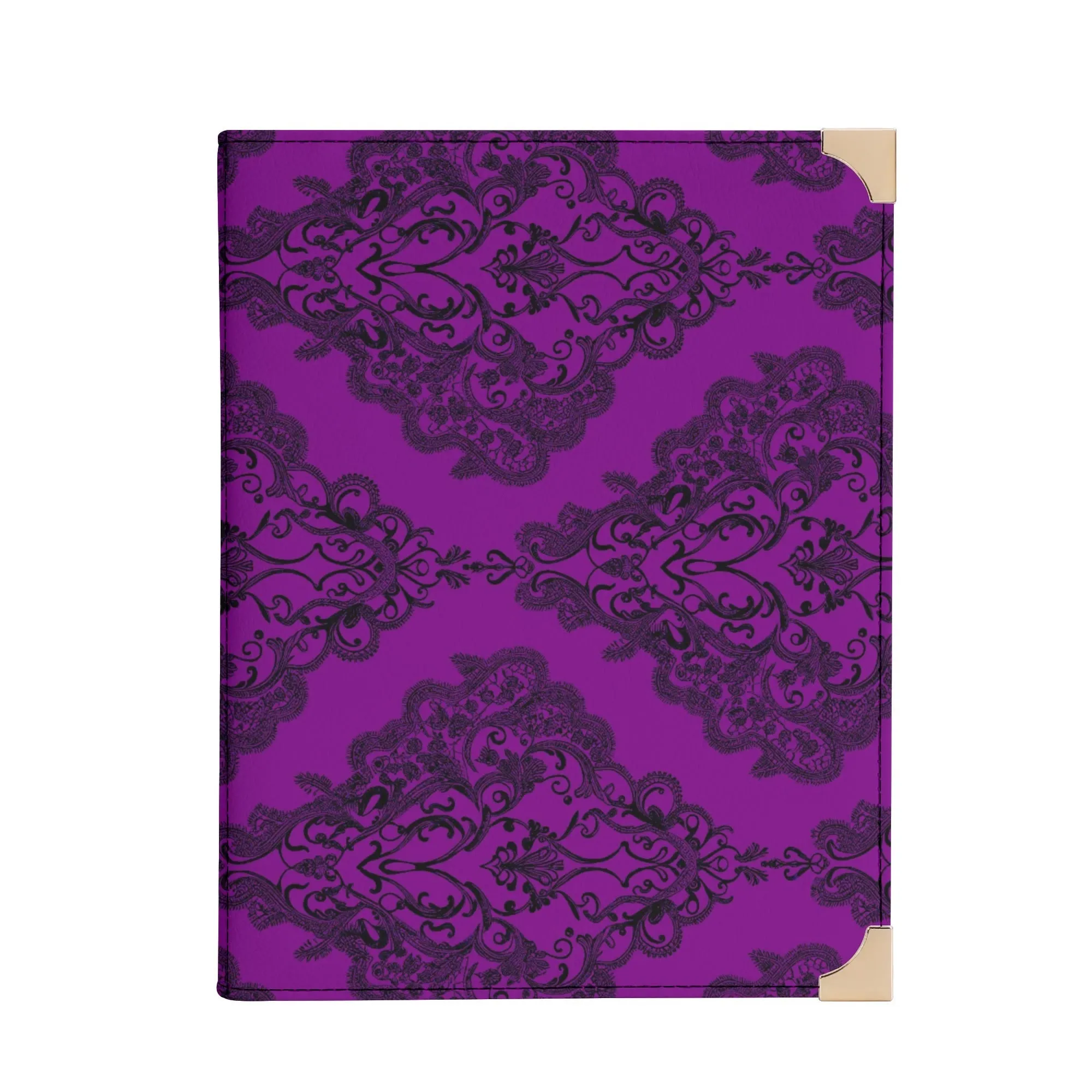 Vampire Art Dark Academia Book Cover Crossbody Bag - Goth Purple Damask