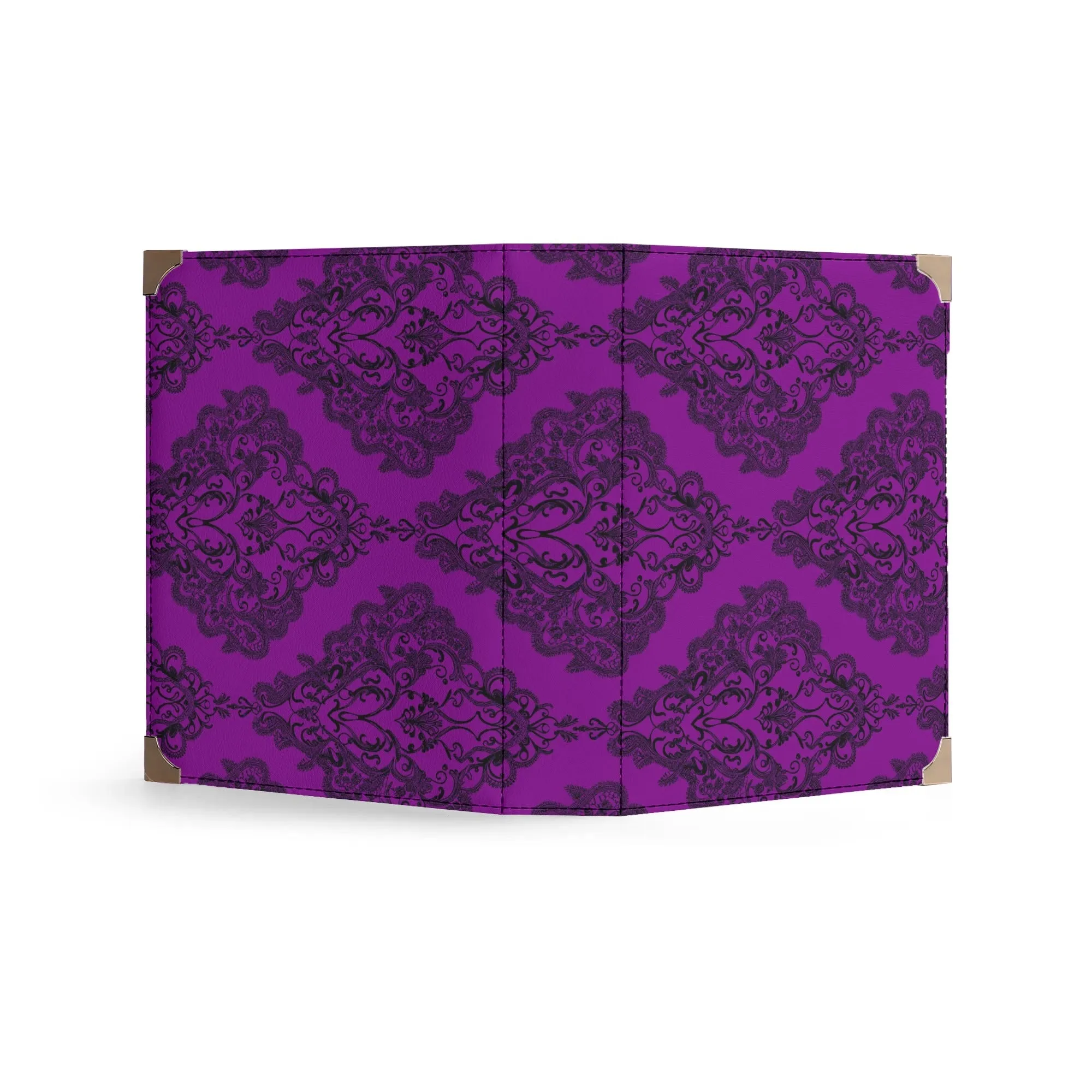 Vampire Art Dark Academia Book Cover Crossbody Bag - Goth Purple Damask