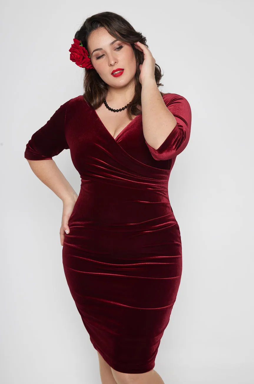 Velvet Vamp Dress (Burgundy)