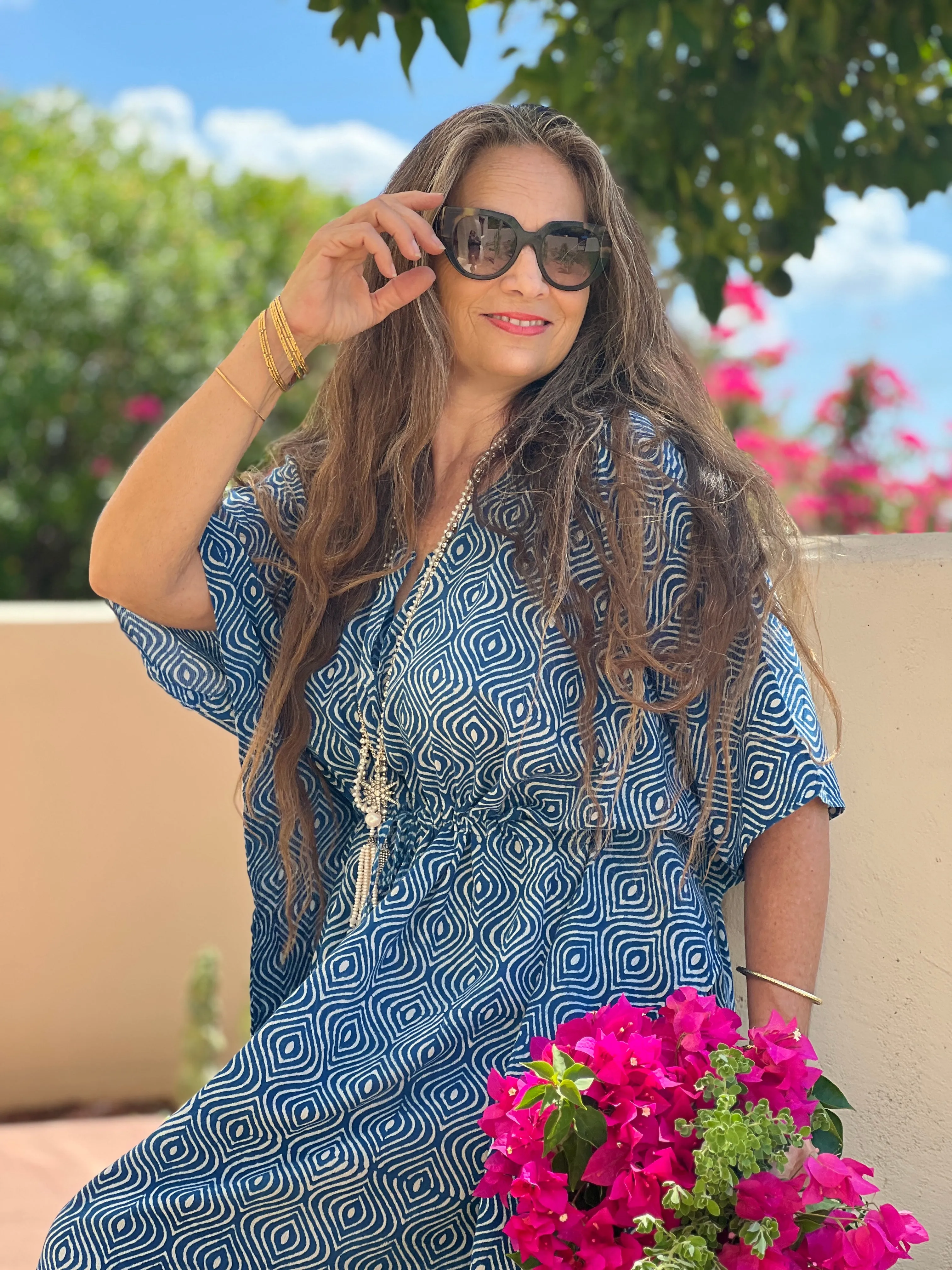 Venezia Ogee Maxi Kaftan Dress