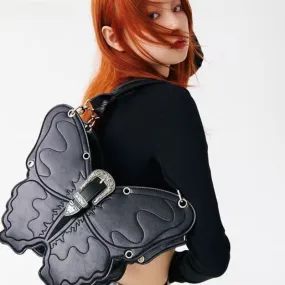 Y2K Punk Butterfly PU Leather Gothic Versatile Large Capacity Trend Bag