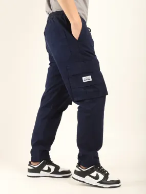 Zuko Full Length Navy Plus Size Cargo